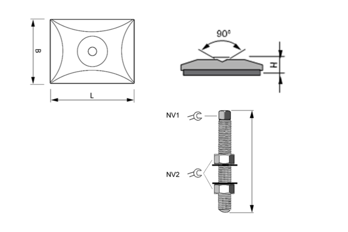 Heavy Duty Cup Machine Mount - For Low Rise Applications - Machine Mounts